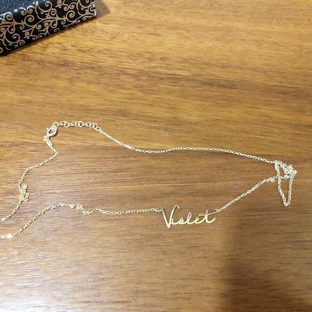 Personalized name gold necklace Violet